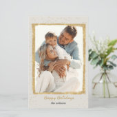 Budget Rustic Gold Lijst Photo Holiday Card (Staand voorkant)