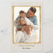 Budget Rustic Gold Lijst Photo Holiday Card (Voorkant)