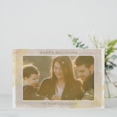 Budget Rustic Gold Pine Photo Holiday Card (Staand voorkant)