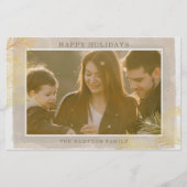 Budget Rustic Gold Pine Photo Holiday Card (Voorkant)