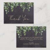 Budget Rustic Greenery Chalkboard Dank u Notitiekaartje (Voorkant / Achterkant)