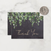 Budget Rustic Greenery Chalkboard Dank u Notitiekaartje (Voorkant / Achterkant in situ)