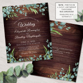 Budget Rustic Greenery Eucalyptus Wedding Invite