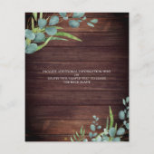 Budget Rustic Greenery Eucalyptus Wedding Invite (Achterkant)