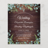 Budget Rustic Greenery Eucalyptus Wedding Invite (Voorkant)