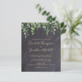 Budget Rustic Greenery Foliage Wedding Uitnodiging (Staand voorkant)
