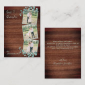 Budget Rustic Greenery Foto Weddenschap Bedankt Notitiekaartje (Voorkant / Achterkant)
