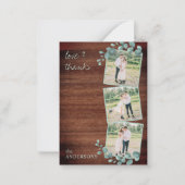 Budget Rustic Greenery Foto Weddenschap Bedankt Notitiekaartje (Voorkant)