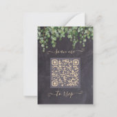 Budget Rustic Greenery QR Code Wedding Uitnodiging (Achterkant)