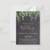 Budget Rustic Greenery QR Code Wedding Uitnodiging (Voorkant)