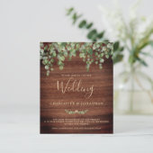 Budget Rustic Greenery QR Code Wedding Uitnodiging (Staand voorkant)