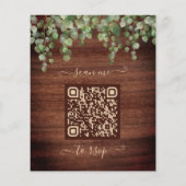 Budget Rustic Greenery QR Code Wedding Uitnodiging (Achterkant)