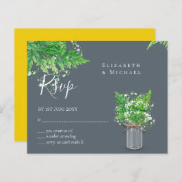 BUDGET Rustic Greenery RSVP Fern Leaves