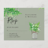 BUDGET Rustic Greenery RSVP Fern Leaves (Voorkant)