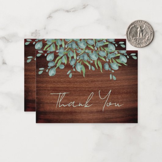 Budget Rustic Greenery Wedding Dank u Notitiekaartje (Voorkant / Achterkant in situ)