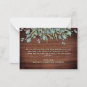 Budget Rustic Greenery Wedding Dank u Notitiekaartje (Achterkant)