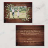 Budget Rustic Greenery Wedding Foto Dank u Notitiekaartje (Voorkant / Achterkant)