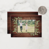 Budget Rustic Greenery Wedding Foto Dank u Notitiekaartje (Voorkant / Achterkant in situ)