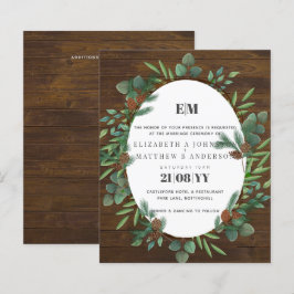 Budget Rustic Greenery Woodland Wedding Invite