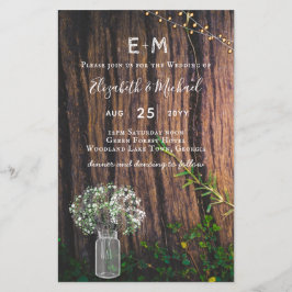 Budget Rustic Gypsophila Mason Jar Wedding