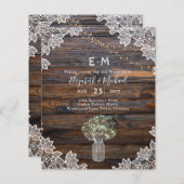 Budget Rustic Gypsophila Mason Jar Wedding (Voorkant / Achterkant)