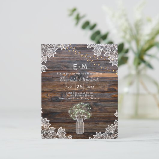 Budget Rustic Gypsophila Mason Jar Wedding (Staand voorkant)
