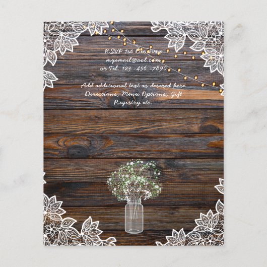 Budget Rustic Gypsophila Mason Jar Wedding (Achterkant)