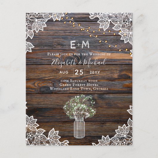 Budget Rustic Gypsophila Mason Jar Wedding (Voorkant)