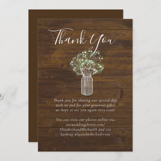 Budget Rustic Gypsophila Mason Jar Wedding (Voorkant / Achterkant)