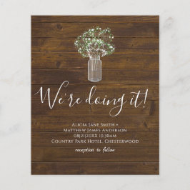 Budget Rustic Gypsophila Mason Jar Wedding