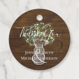 Budget Rustic Gypsophila Mason Jar Wedding Bedankjes Labels