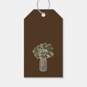 Budget Rustic Gypsophila Mason Jar Wedding Cadeaulabel (Achterkant)