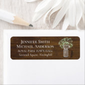 Budget Rustic Gypsophila Mason Jar Wedding Etiket (Insitu)