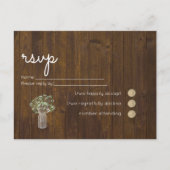 Budget Rustic Gypsophila Mason Jar Wedding RSVP Uitnodiging Briefkaart (Voorkant)