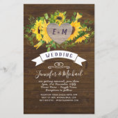 BUDGET Rustic Heart PHOTO Sunflower Wedding Invite (Voorkant)