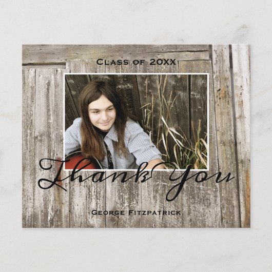 Budget Rustic High School Graduation Thank You (Voorkant)
