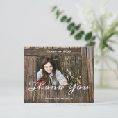 Budget Rustic High School Graduation Thank You (Staand voorkant)