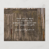 Budget Rustic High School Graduation Thank You (Achterkant)