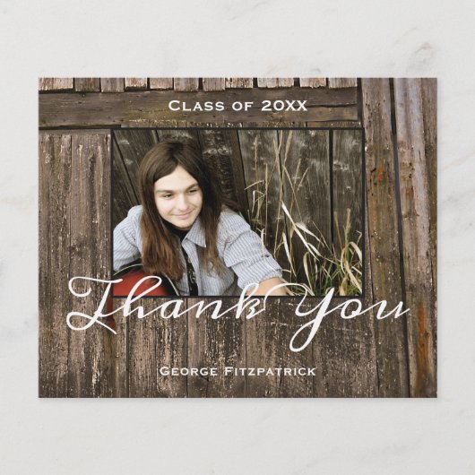 Budget Rustic High School Graduation Thank You (Voorkant)