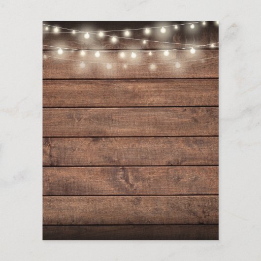 Budget Rustic Houten Slingerlicht Trouw Uitnodigin (Achterkant)