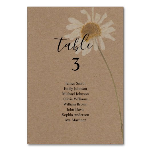 Budget Rustic Kraft Bloemen Kaart (Voorkant)