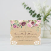 Budget Rustic Kraft Lace Floral Couple's Shower (Staand voorkant)