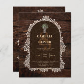 Budget Rustic Lace MasonJar Gypsophila Wedding INV (Voorkant / Achterkant)