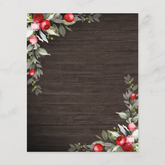 Budget Rustic Light Winter Vrijgezellenfeest Flyer (Achterkant)