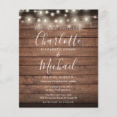 Budget Rustic Lights Foto Huwelijksuitnodiging (Voorkant)