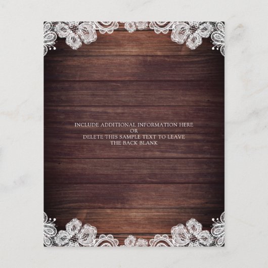 Budget Rustic Lights Jars Lace Wedding Invitation (Achterkant)