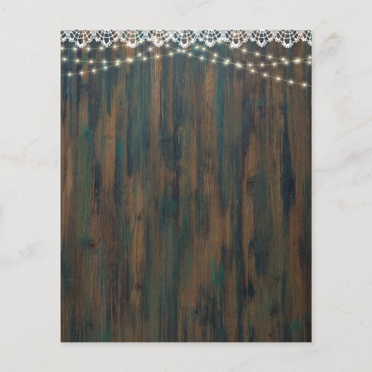 BUDGET RUSTIC LIGHTS LACE PHOTO Wedding Save Date (Achterkant)