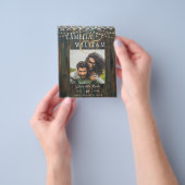 BUDGET RUSTIC LIGHTS LACE PHOTO Wedding Save Date Flyer (Hand)