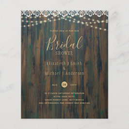 BUDGET RUSTIC LIGHTS LACE VRIJGEZELLENFEEST INVITE