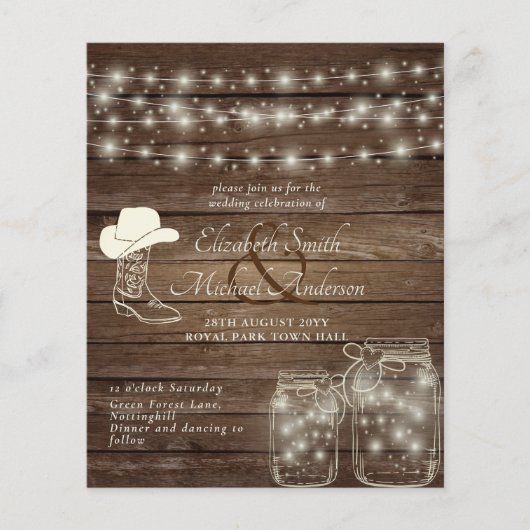 Budget Rustic Lights Mason Jars Cowboy Boot Pet (Voorkant)